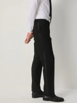 Noir - habillé Fit Tuxedo Pantalon de costume