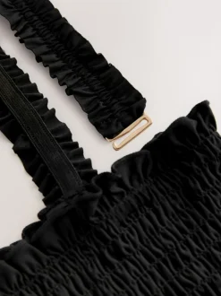 Noir - Haut de bikini Bandeau Shirred