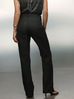 Noir - Jean bootcut enduit