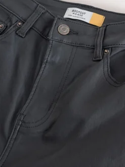 Noir - Jean bootcut enduit