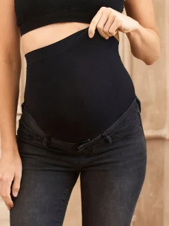 Noir - Jean de grossesse Seraphine Coupe ajustée en tissu bio haut de gamme