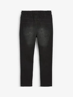 Noir - Jeans extensibles à taille élastique (3-16ans)