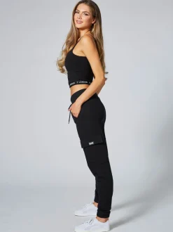 Noir - Jogging cargo femme