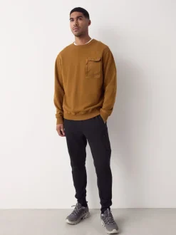 Noir - Jogging cargo lourd à dos brosse utilitaire