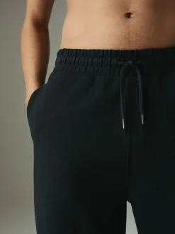 Noir - Jogging droit en sergé texturé