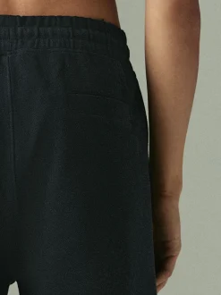 Noir - Jogging droit en sergé texturé