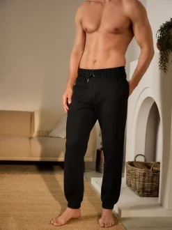 Noir - Jogging ouvert lourd à dos brosse