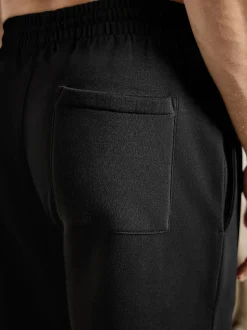 Noir - Jogging ouvert lourd à dos brosse