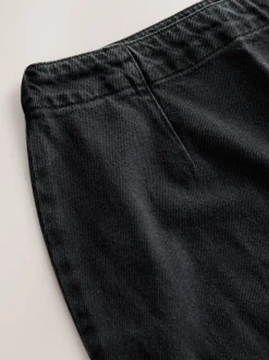 Noir - Jupe en jean mini sablier