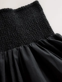 Noir - Jupe longue Maxi froncée