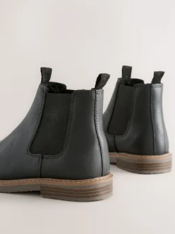 Noir - Leather Chelsea Boots