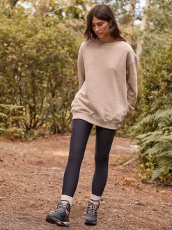 Noir - Legging d’extérieur doublé en polaire à poignée chaude