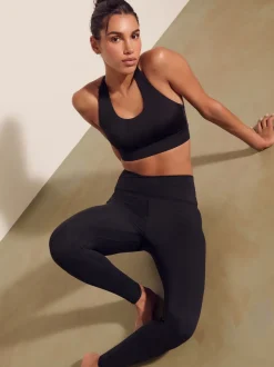 Noir - Leggings enveloppants de yoga actif