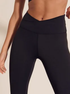 Noir - Leggings enveloppants de yoga actif