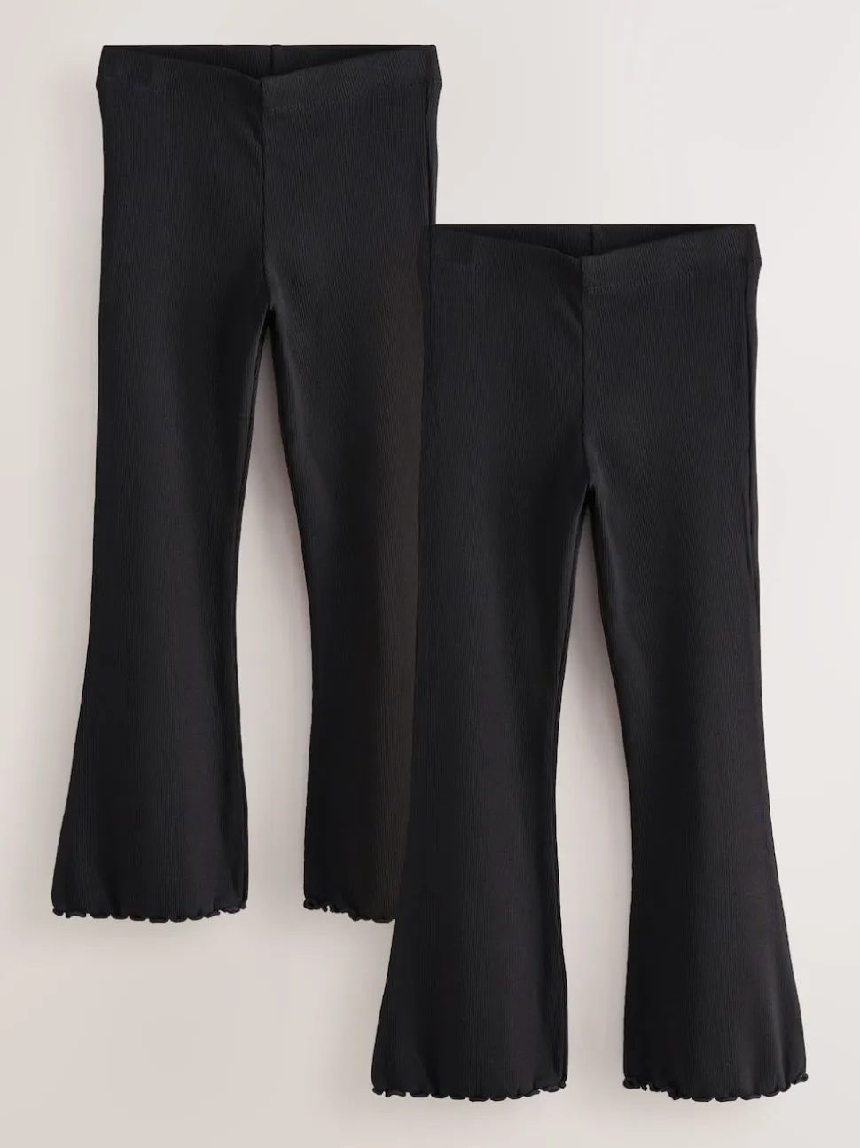 Noir - Leggings évasés à côtes (3-16ans)
