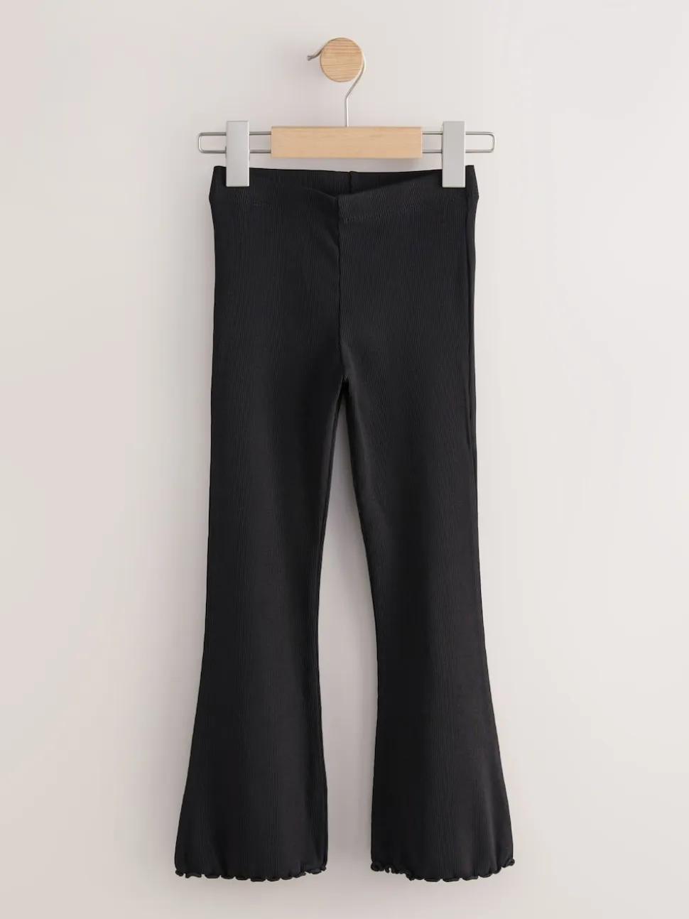 Noir - Leggings évasés à côtes (3-16ans)