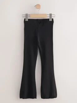 Noir - Leggings évasés à côtes (3-16ans)