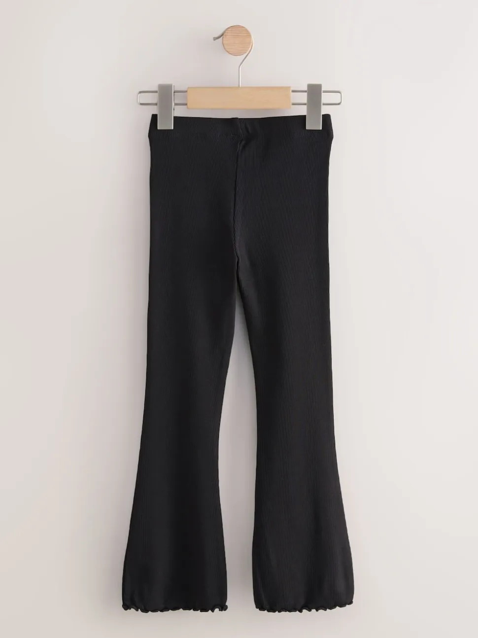 Noir - Leggings évasés à côtes (3-16ans)