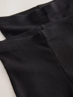 Noir - Leggings évasés à côtes (3-16ans)