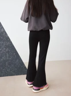 Noir - Leggings évasés pliés (3-16ans)