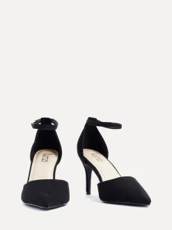 Noir - Linzi Lavora Coupe large Stiletto Escarpin With Ankle Strap