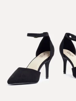 Noir - Linzi Lavora Coupe large Stiletto Escarpin With Ankle Strap