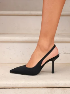 Noir - Linzi talons de cour à bride arrière Dash