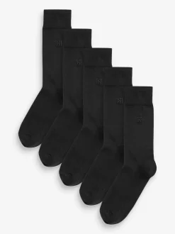 Noir à logo - Chaussettes fraîches brodées durables