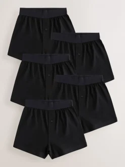 Noir - Lot 5 100boxers amples  % coton (1.5-16ans)