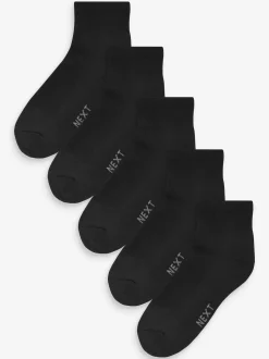 Noir - Lot de 5 - Chaussettes de sport mi-hautes rembourrées