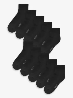Noir - Lot de 10 - Chaussettes de sport mi-hautes rembourrées