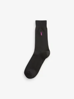 Noir - Lot de 8 - Chaussettes brodées Multi Stag Lasting Fresh