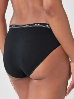 Noir - Lot de 4 culottes à logo en coton