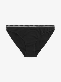 Noir - Lot de 4 culottes à logo en coton