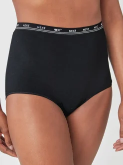 Noir - Lot de 4 culottes à logo en coton