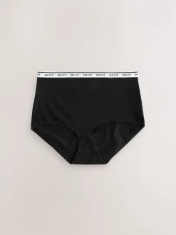 Noir - Lot de 7 culottes à logo en coton