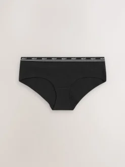 Noir - Lot de 4 culottes à logo en coton