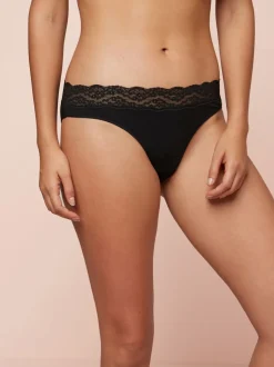 Noir - Lot de 4 culottes en coton et dentelle