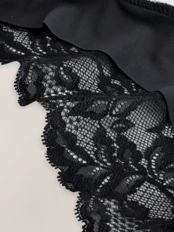 Noir - Lot de 7 culottes NVPL avec dos en dentelle