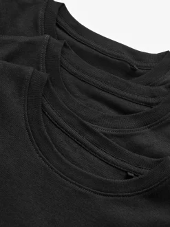 Noir - Lot de 3 débardeurs à manches courtes 100 % coton (1.5-16ans)