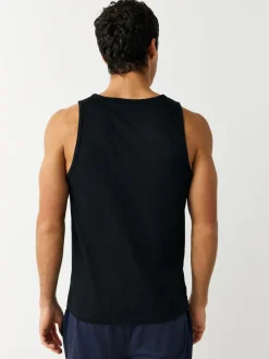 Noir - Lot de 2 débardeurs à superposer purs 100% coton