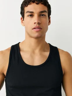 Noir - Lot de 2 débardeurs à superposer purs 100% coton