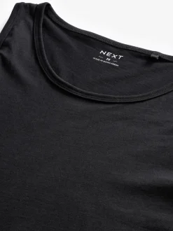 Noir - Lot de 2 débardeurs à superposer purs 100% coton