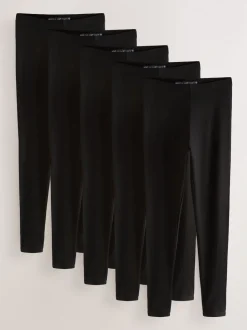 Noir - Lot de 5 leggings intégraux