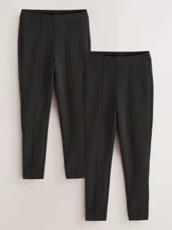Noir - Lot de 2 leggings Ponte