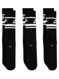 Noir - Lot de 3 paires de chaussettes Nike Sportswear Everyday Essential blanches