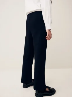 Noir - Lot de 2 pantalons d’école extensibles riches en coton à enfiler (3-17ans)
