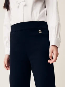 Noir - Lot de 2 pantalons d’école extensibles riches en coton à enfiler (3-17ans)