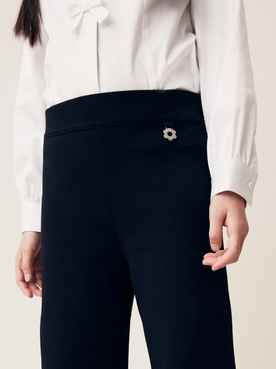 Noir - Lot de 2 pantalons d’école extensibles riches en coton à enfiler (3-17ans)