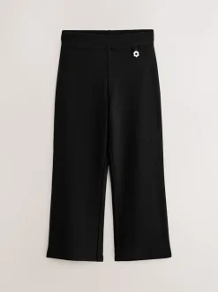 Noir - Lot de 2 pantalons d’école extensibles riches en coton à enfiler (3-17ans)